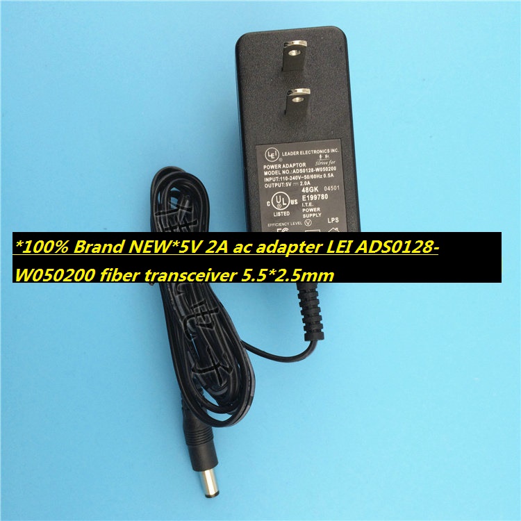 *100% Brand NEW*5V 2A ac adapter LEI ADS0128-W050200 fiber transceiver 5.5*2.5mm